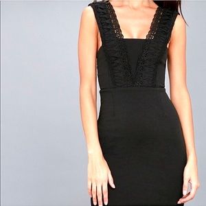 Lulu’s Lace Bodycon Dress Mini Black Cocktail